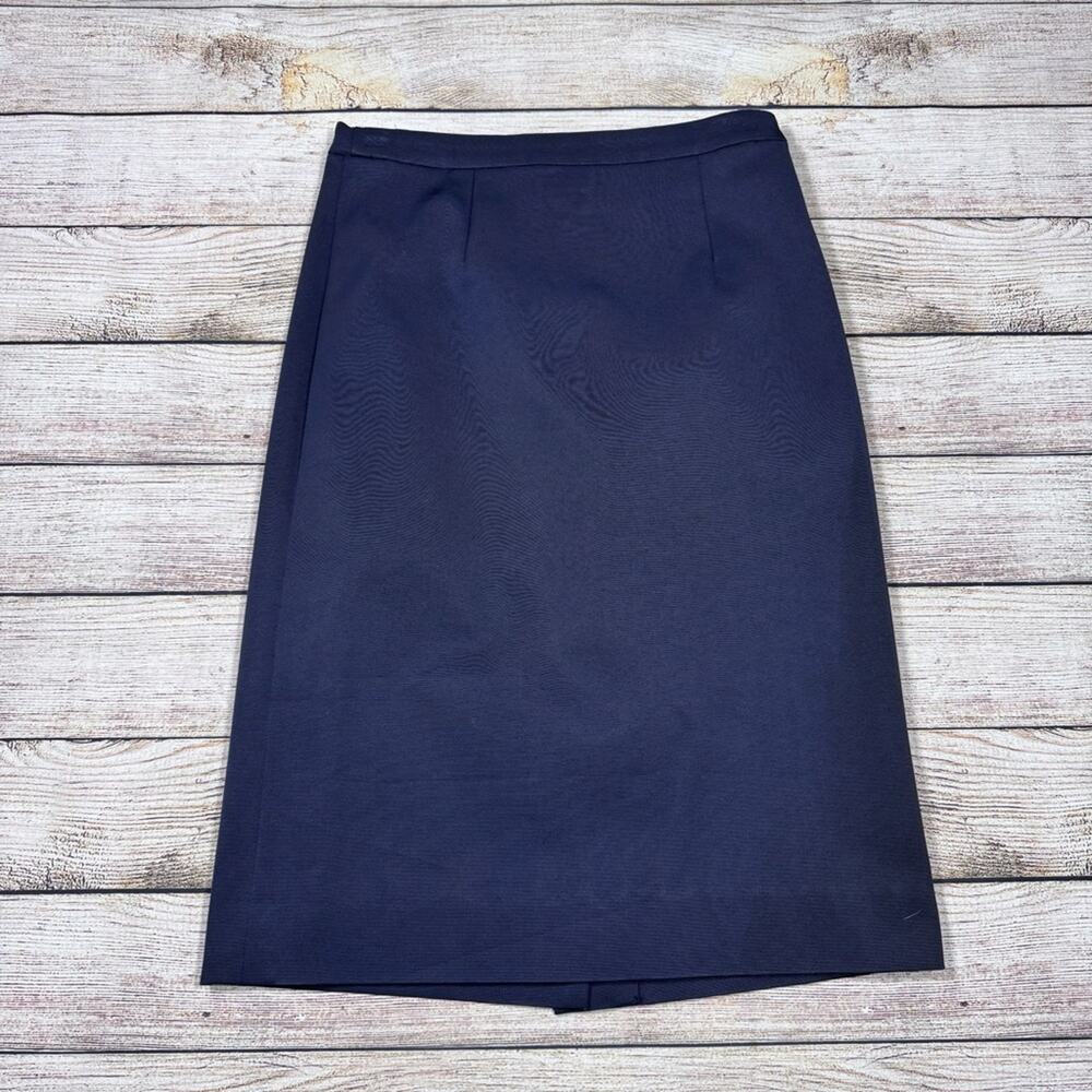 Tory Burch Navy Blue Pencil Skirt with Slit Women's Size 0 Needs Mending FLAWS
